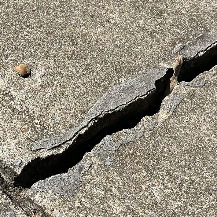 Large concrete crack