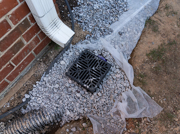 exterior drain option with gutter