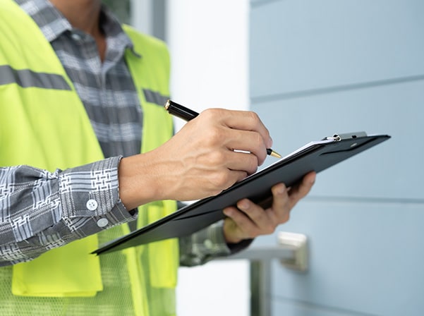 man doing inspection