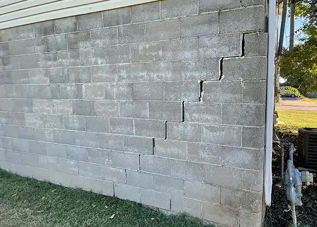 stair step crack in cinder block