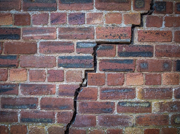 stair step crack in brick