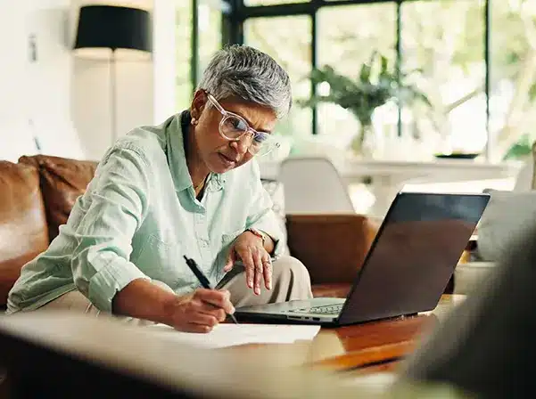 person working at laptop