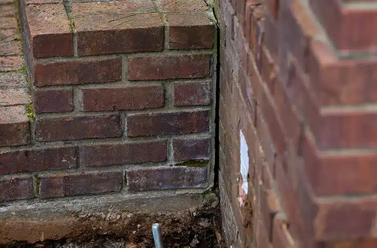 crack in corner outside of house